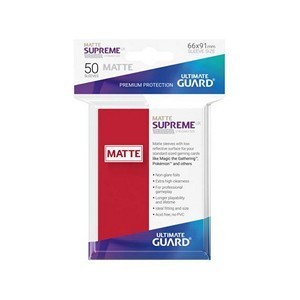 50 Ultimate Guard Supreme UX Matte Sleeves (Red)