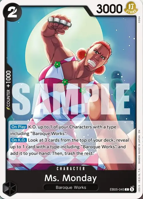 Ms. Monday Card Front