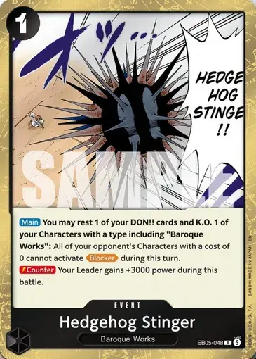 Hedgehog Stinger Card Front