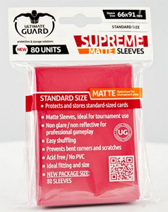 80 Ultimate Guard Supreme Matte Sleeves (Red)