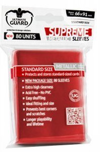 80 Ultimate Guard Supreme Metallic Sleeves (Red)