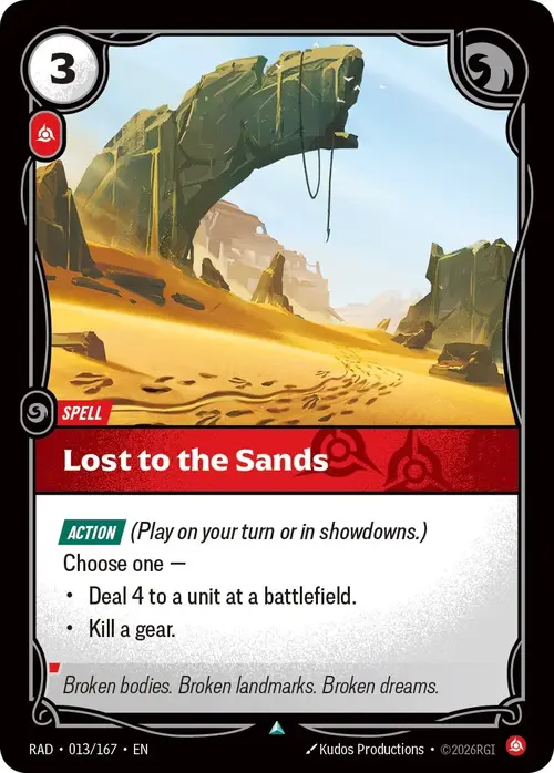 Lost to the Sands Card Front