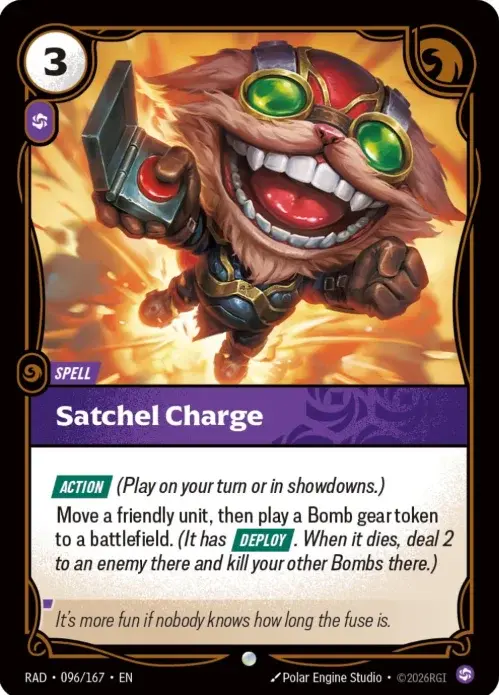 Satchel Charge Card Front