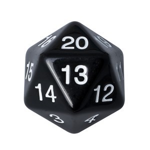 Blackfire Countdown D20 Die (Black)