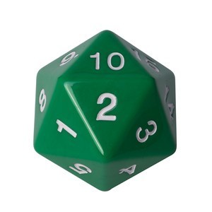 Blackfire Countdown D20 Die (Green)