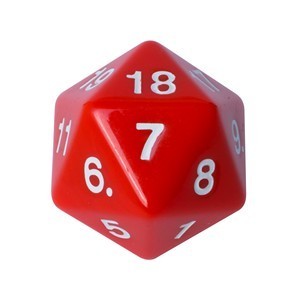 Blackfire Countdown D20 Die (Red)
