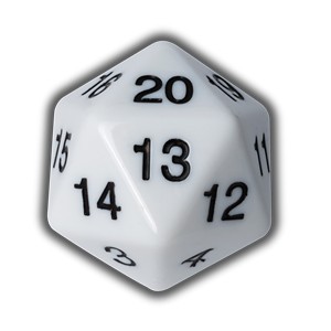Blackfire Countdown D20 Die (White)
