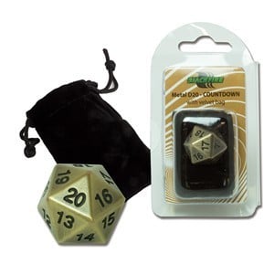 Blackfire Spindown D20 Die (Antique Gold)