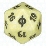 White New Phyrexia D20 Die