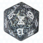 Black Time Spiral D20 Die