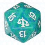 Green Judgment D20 Die