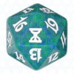 Green Time Spiral D20 Die