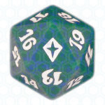 Green Worldwake D20 Die