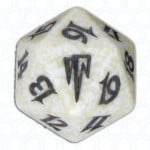 White Coldsnap D20 Die
