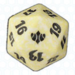 White Conflux D20 Die