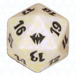 White Dark Ascension D20 Die