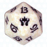 White Fifth Dawn D20 Die