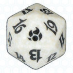 White Morningtide D20 Die