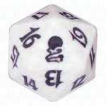 White Odyssey D20 Die