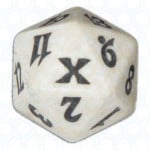 White Tenth Edition D20 Die