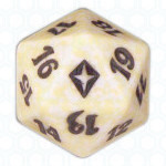 White Worldwake D20 Die