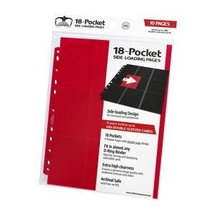 10 Ultimate Guard 18-Pocket Side-Loading Pages (Red)