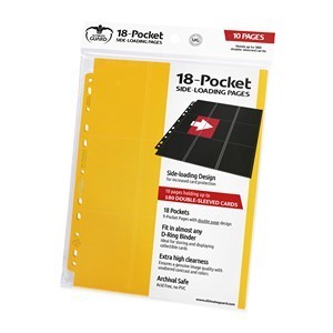 10 Ultimate Guard 18-Pocket Side-Loading Pages (Yellow)