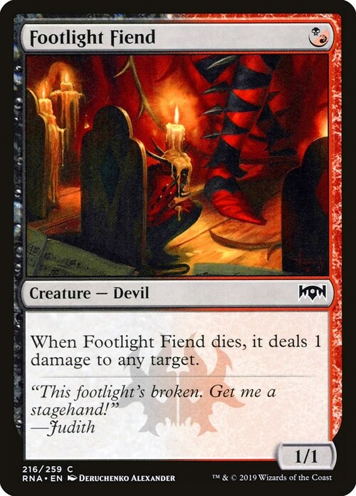 Footlight Fiend Card Front