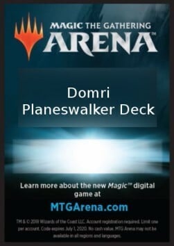 Arena Code Card (Planeswalker Deck) Card Front