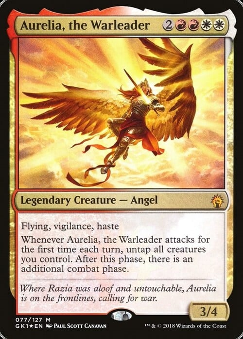 Aurelia, the Warleader Card Front