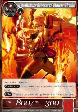 Rio, the Sword Dancer of Crimson Fire Card Front