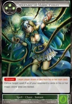 Shortage of Magic Power Card Front