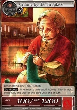 Granny by the Fireplace Card Front