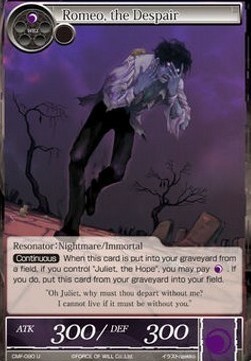 Romeo, the Despair Card Front
