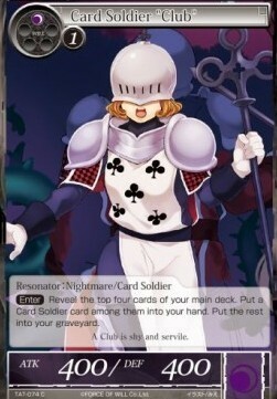 Card Soldier "Club" Card Front
