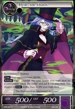 Hyde, the Chaos Card Front