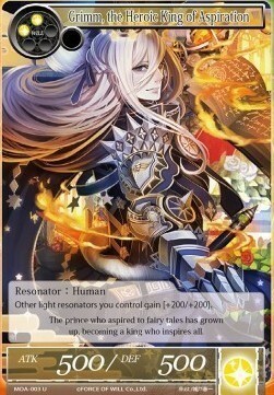 Grimm, the Heroic King of Aspiration Card Front