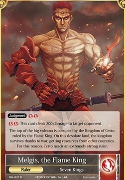 Melgis, the Flame King // Melgis, the One Charmed by the Demon Sword Card Front