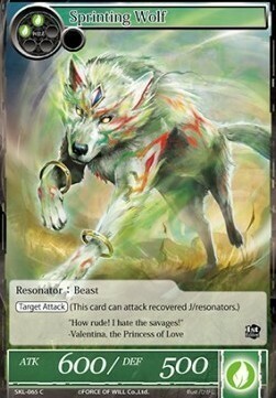 Sprinting Wolf Card Front