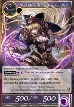 Dark Faria, Shadow Princess of Ebony Card Front