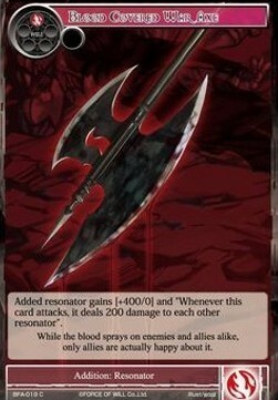 Blood Covered War Axe Card Front