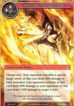 World Flame Summoning Card Front
