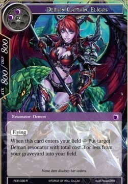 Demon Captain, Eligos Card Front