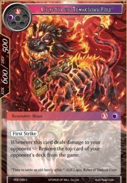 Cryptid of Tenacious Fire Card Front