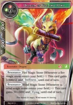 Dragon of Fire and Wind Card Front