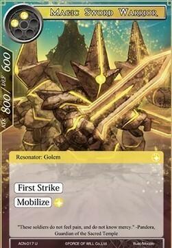 Magic Sword Warrior Card Front