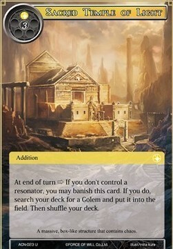 Sacred Temple of Light Card Front