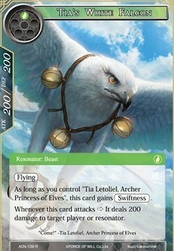 Tia's White Falcon Card Front