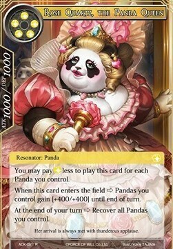 Rose Quartz, the Panda Queen Card Front
