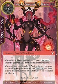 Frayla, Servant of Demon Fire Card Front